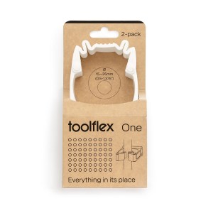 Vikan Toolflex One Holder TF2-3 White - 2-Pack with Wall Adapter for Efficient Tool Organization